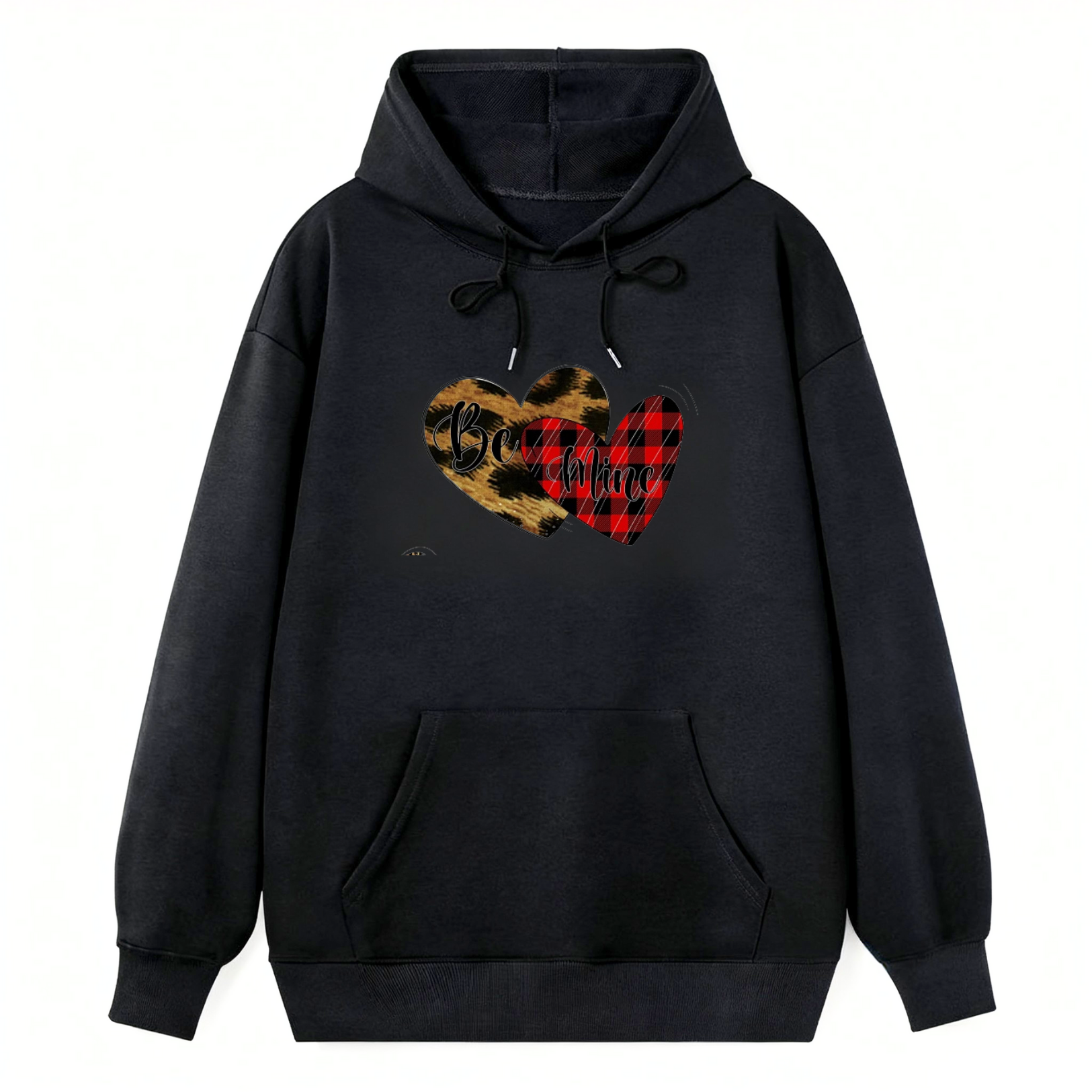 Be Mine Leopard Plaid Classic Hoodie - Image 4