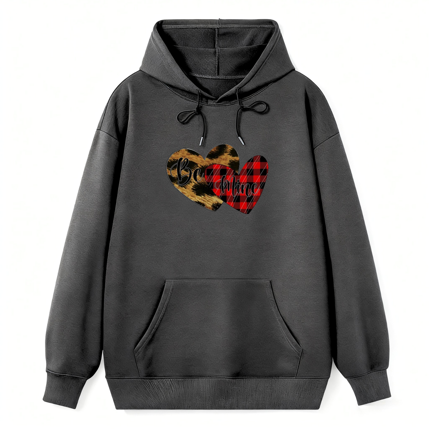 Be Mine Leopard Plaid Classic Hoodie - Image 3