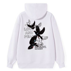 Love And Peace Pigeon Classic Hoodie