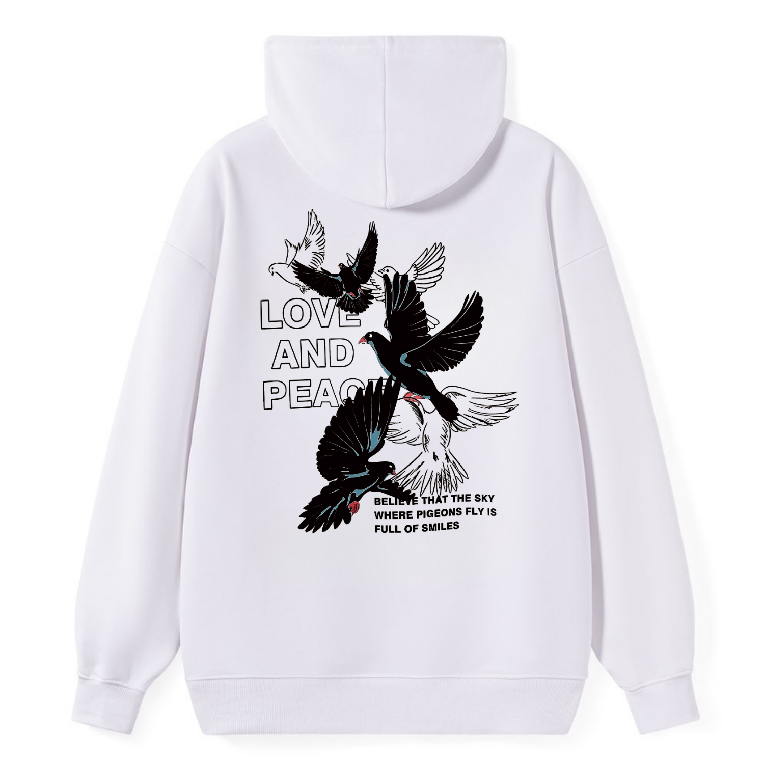 Love And Peace Pigeon Classic Hoodie