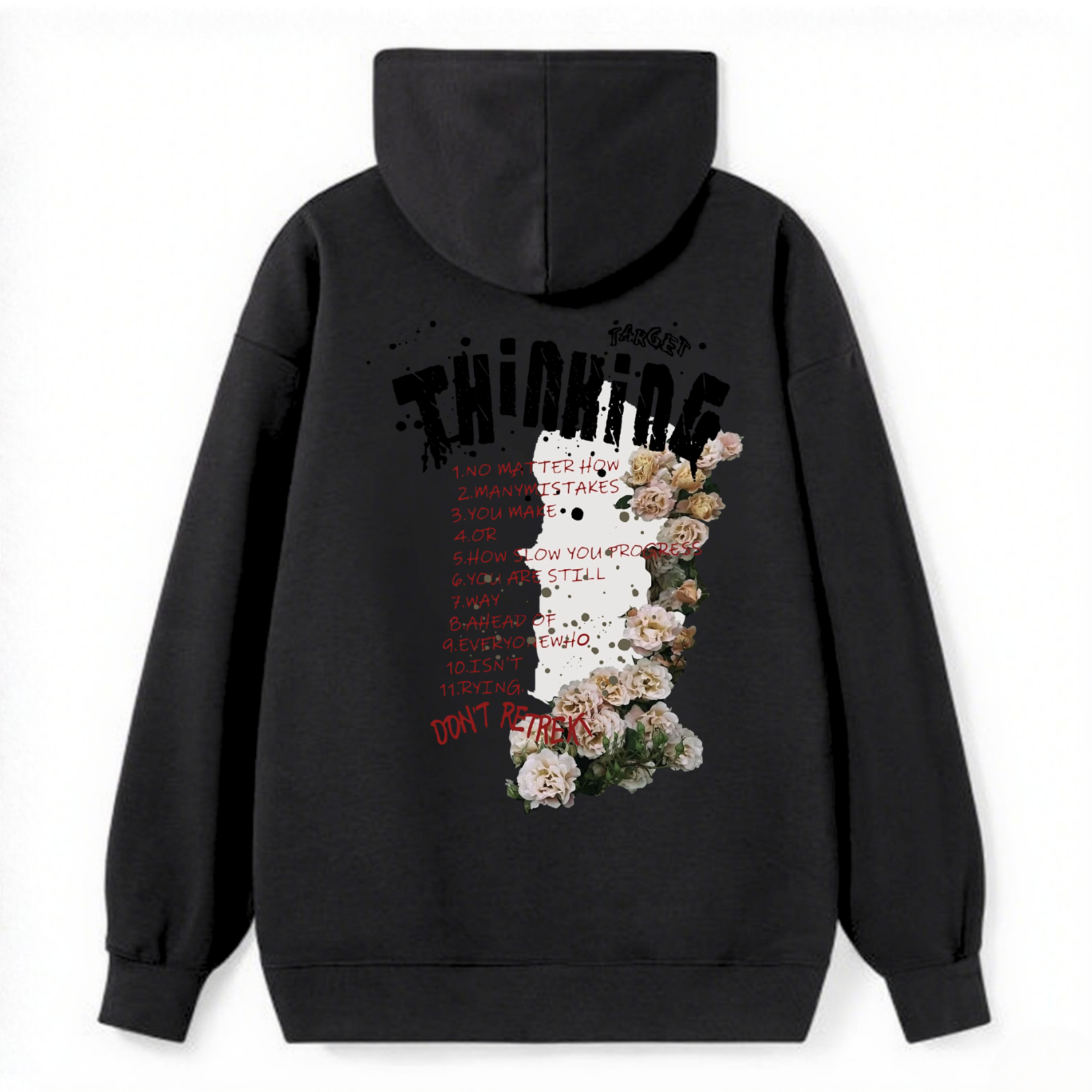 Thinking Motivational Floral Classic Hoodie - Image 4