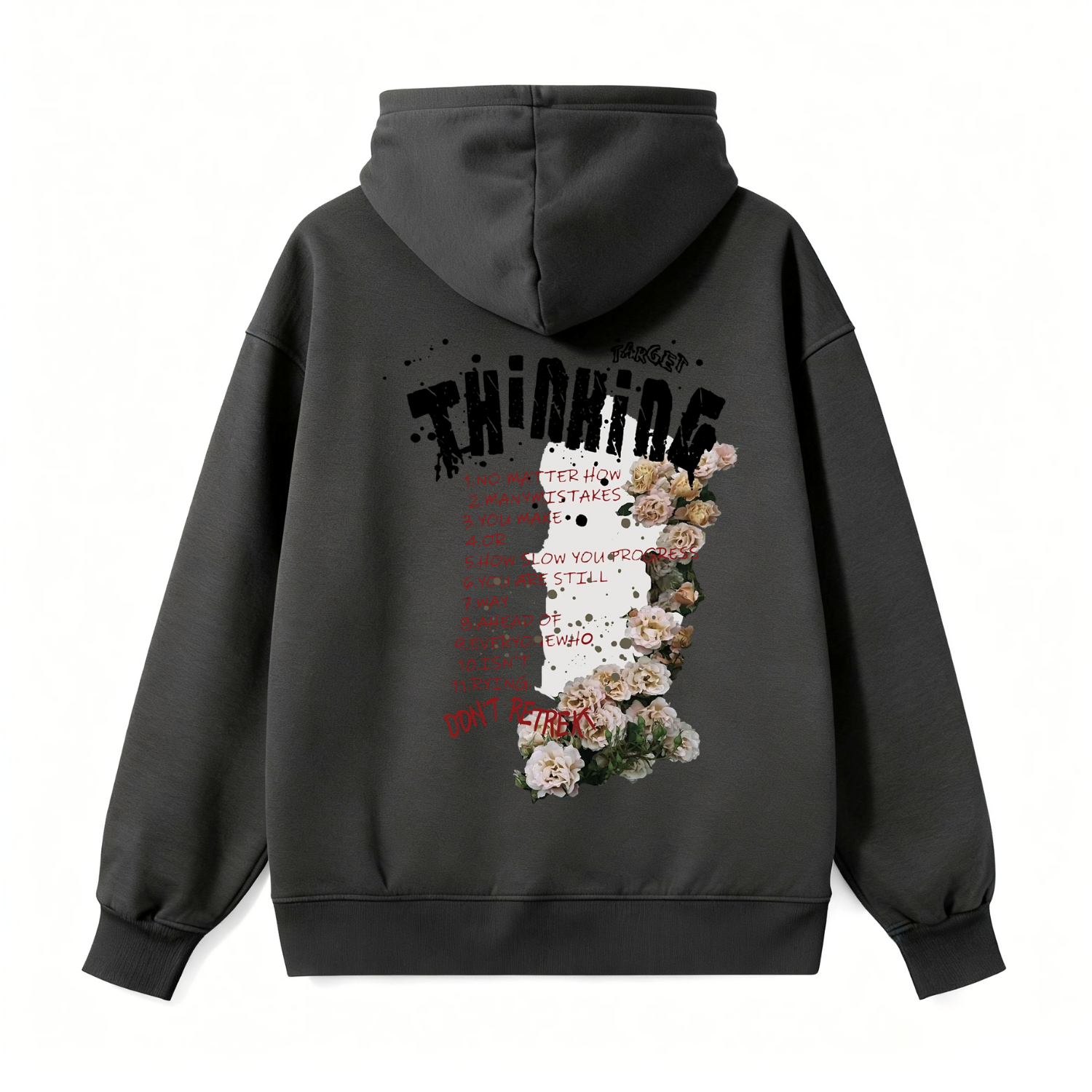 Thinking Motivational Floral Classic Hoodie - Image 3