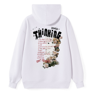 Thinking Motivational Floral Classic Hoodie