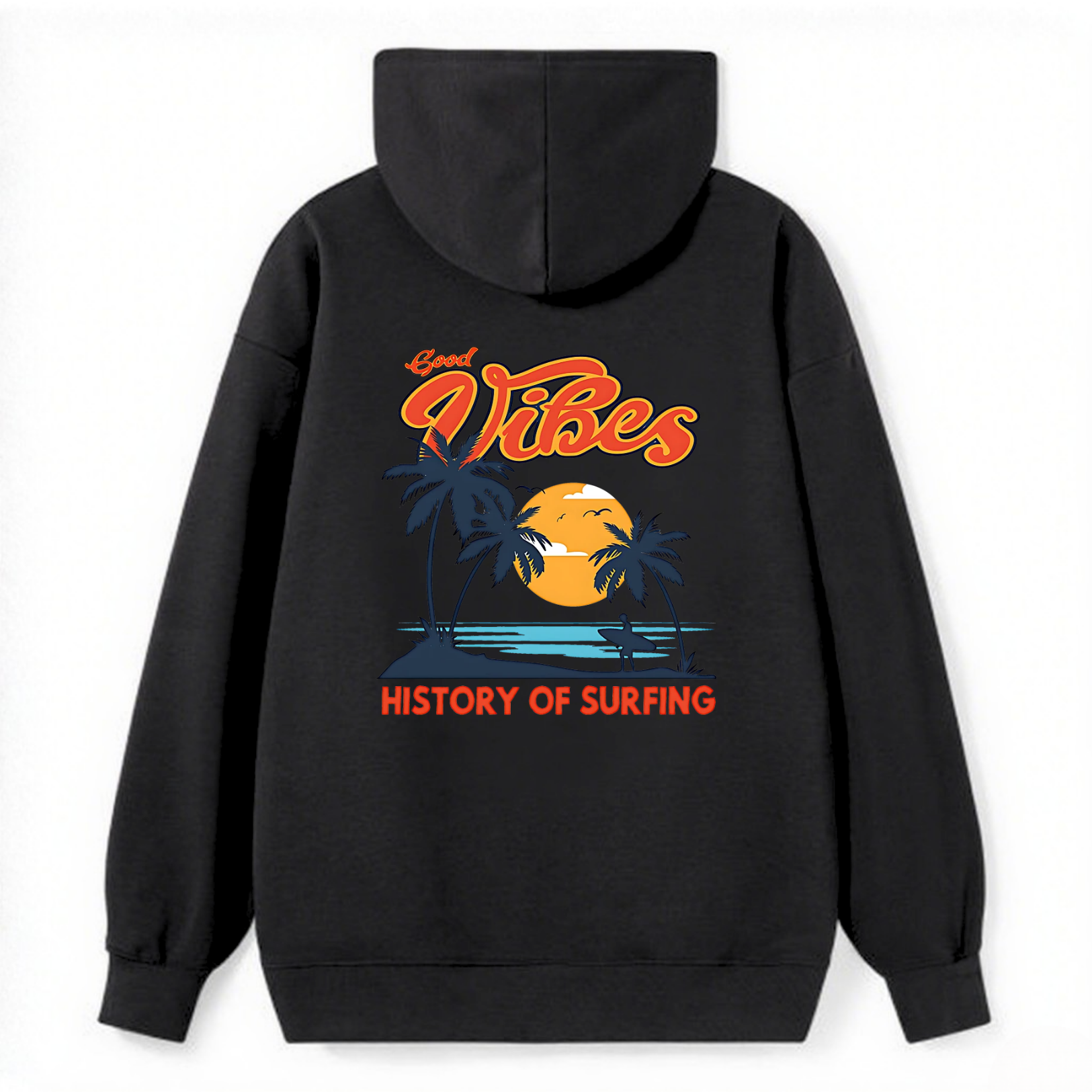 Good Vibes Surfing History Classic Hoodie - Image 4