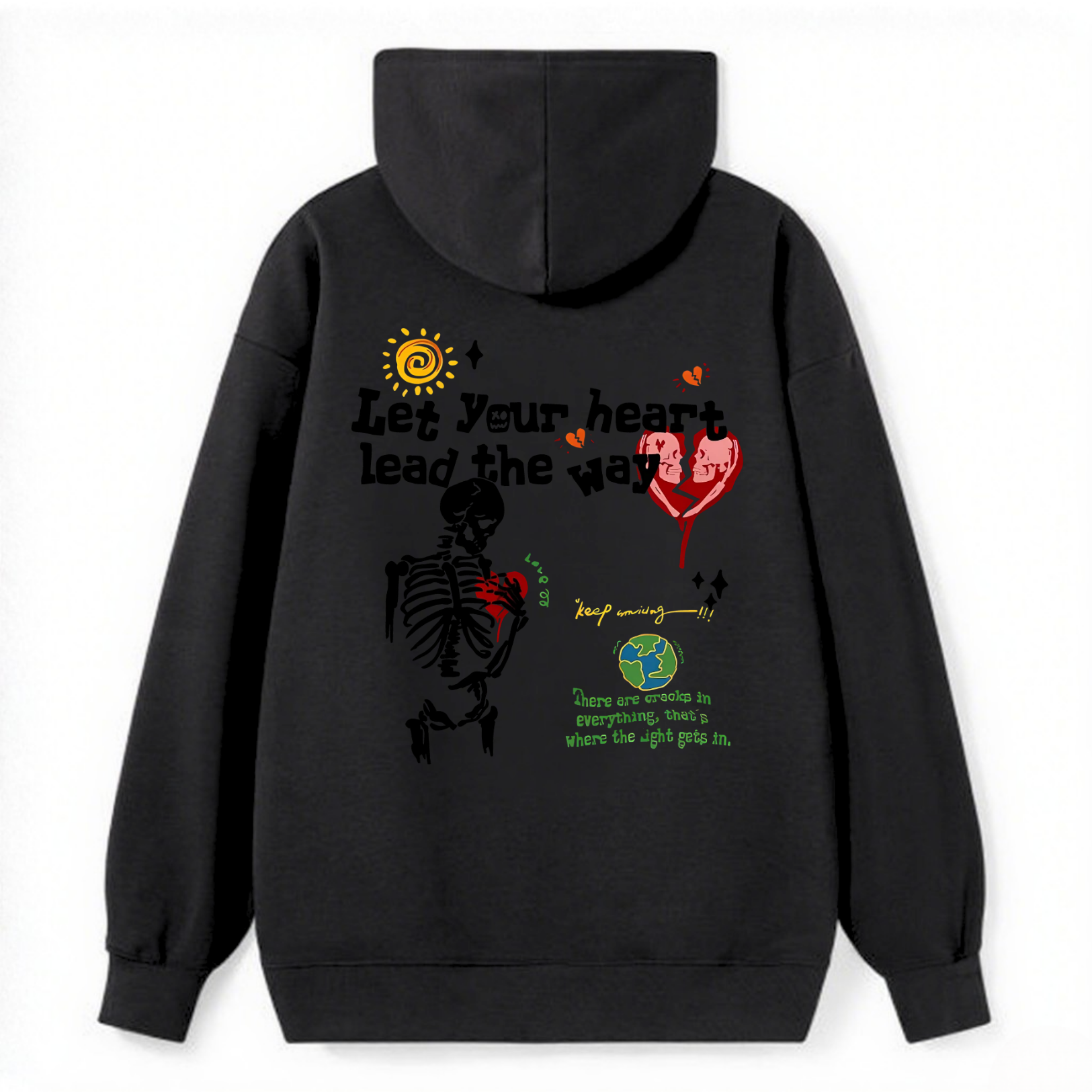 Skeleton Heart Gothic Classic Hoodie - Image 4