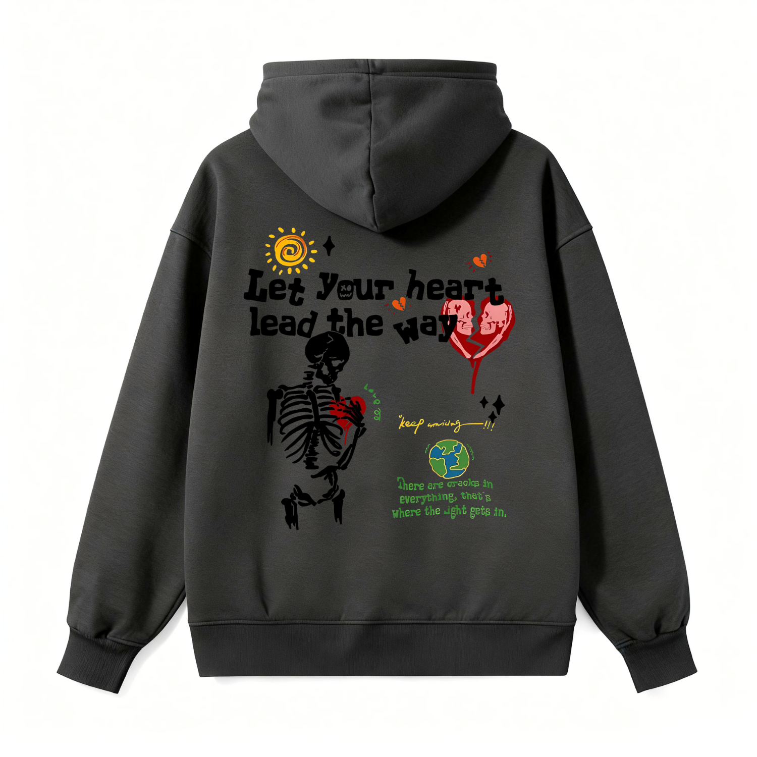 Skeleton Heart Gothic Classic Hoodie - Image 3
